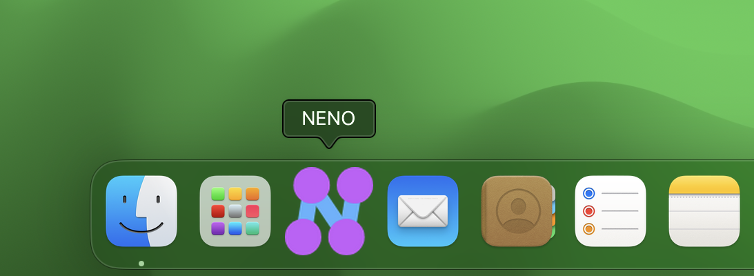 NENO app icon in macOS dock